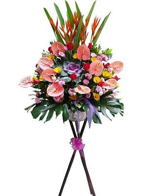 Grand Opening Flower Basket Stand flower-basket-0100