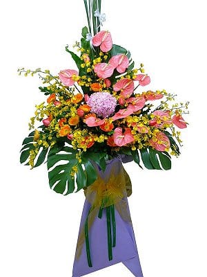 Grand Opening Flower Basket Stand flower-basket-0264