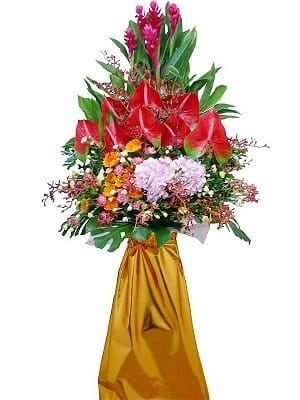 Grand Opening Flower Basket Stand flower-basket-0279